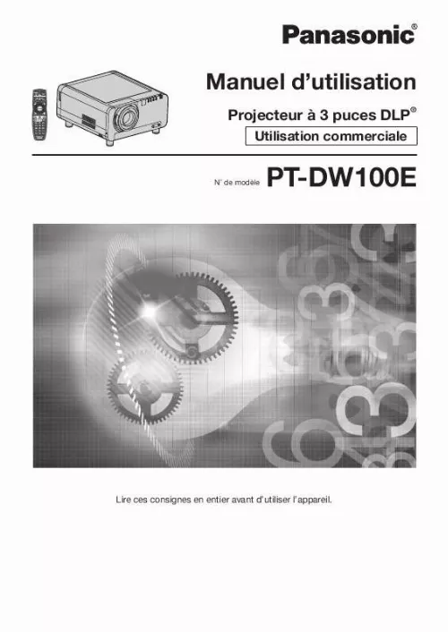 Mode d'emploi PANASONIC PT-DW100E