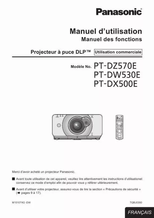 Mode d'emploi PANASONIC PT-DW530E