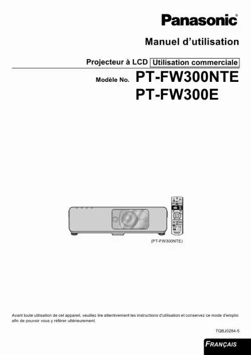 Mode d'emploi PANASONIC PT-FW300NTE