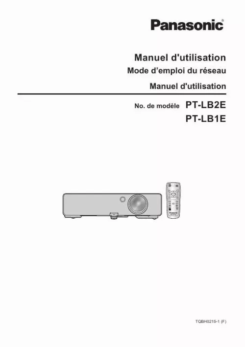 Mode d'emploi PANASONIC PT-LB1E