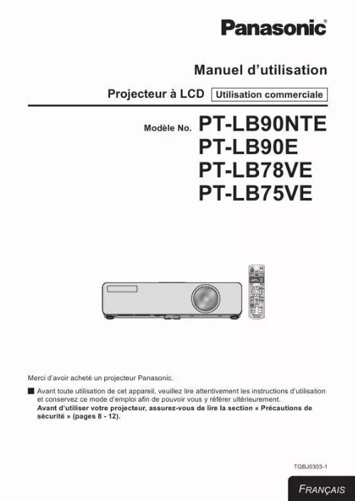 Mode d'emploi PANASONIC PT-LB90E