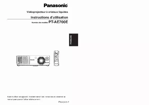 Mode d'emploi PANASONIC PT-AE700E
