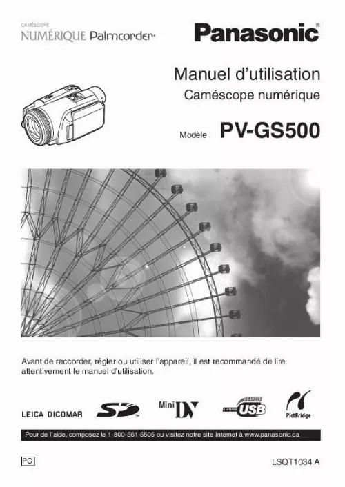 Mode d'emploi PANASONIC PV-GS500