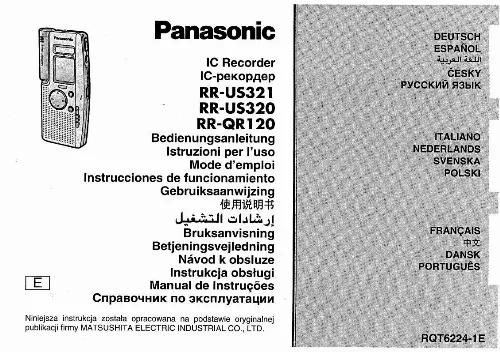 Mode d'emploi PANASONIC RR-US321