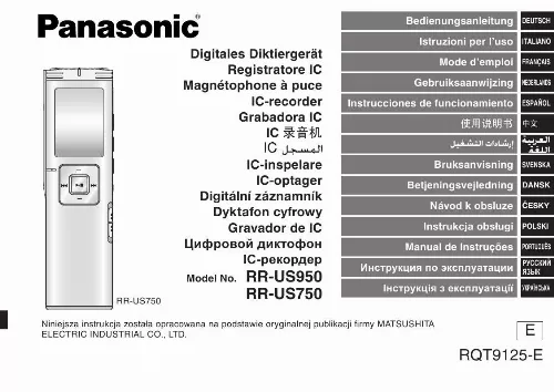 Mode d'emploi PANASONIC RR-US750