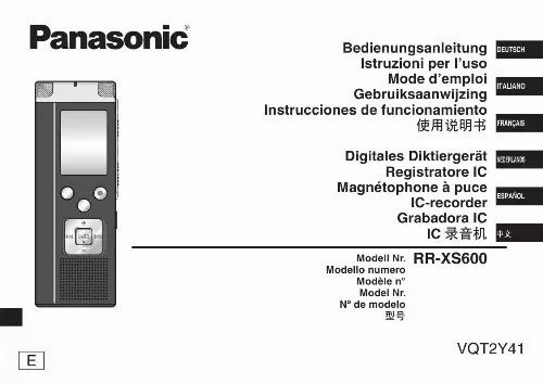 Mode d'emploi PANASONIC RRXS600E