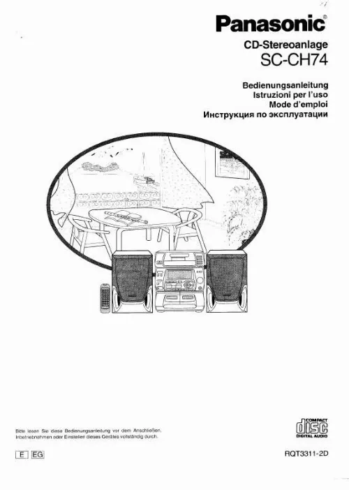 Mode d'emploi PANASONIC SC-CH74