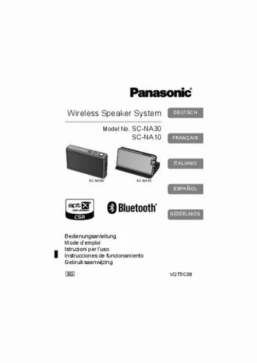 Mode d'emploi PANASONIC SC-NA10