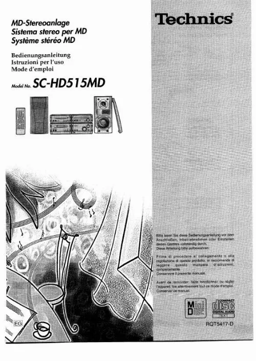 Mode d'emploi PANASONIC SC-HD515MD