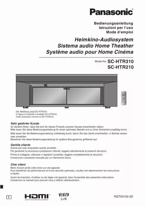 Mode d'emploi PANASONIC SC-HTR310