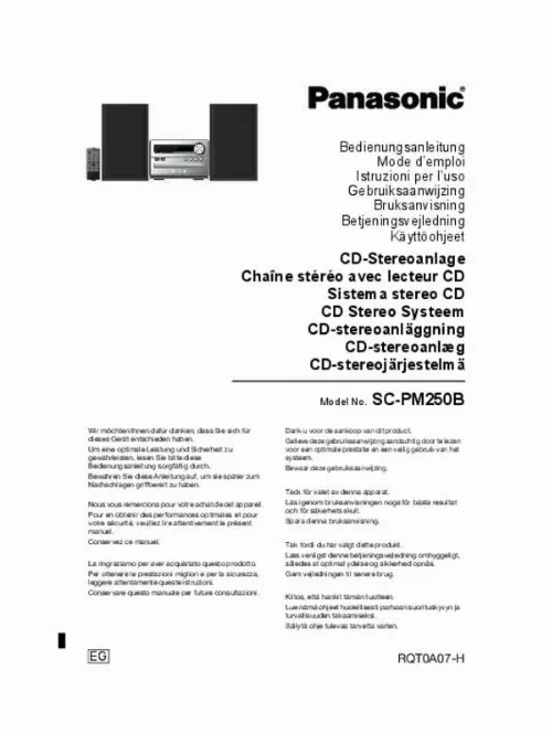 Mode d'emploi PANASONIC SC-PM250BEG