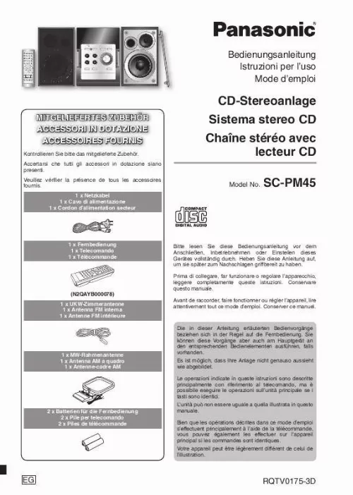 Mode d'emploi PANASONIC SC-PM45