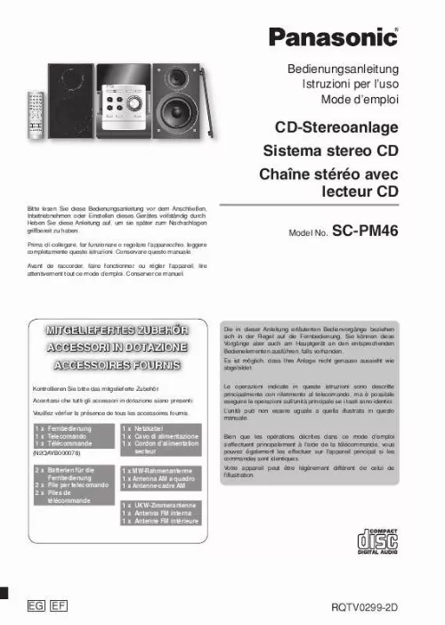 Mode d'emploi PANASONIC SC-PM46