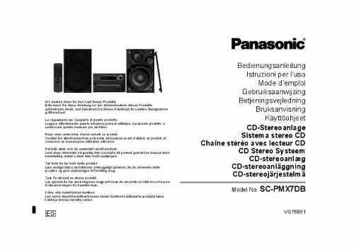 Mode d'emploi PANASONIC SC-PMX7DBEG