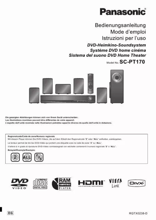 Mode d'emploi PANASONIC SC-PT170