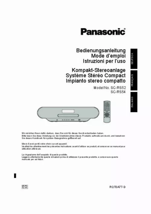 Mode d'emploi PANASONIC SC-RS54EG