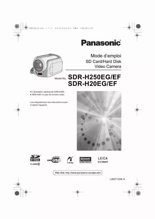 Mode d'emploi PANASONIC SDR-H250EF