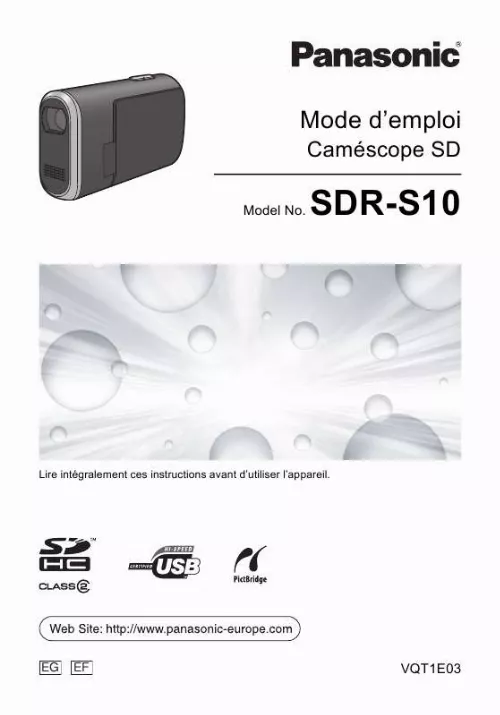 Mode d'emploi PANASONIC SDR-S10