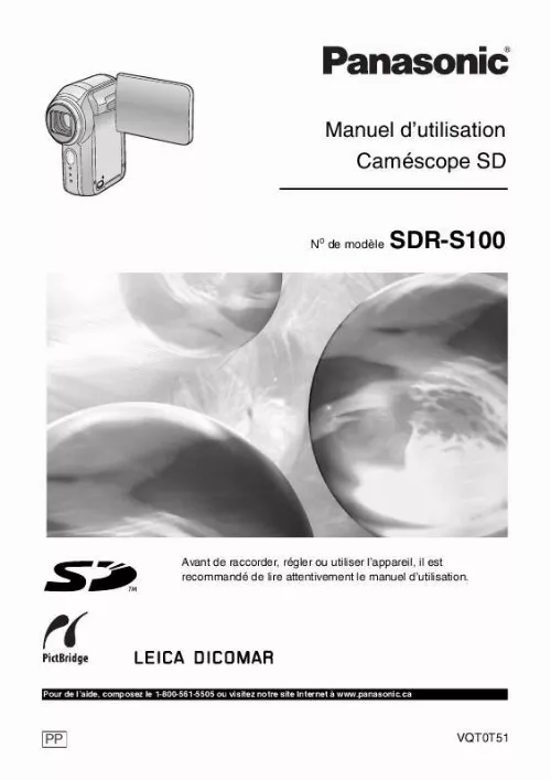 Mode d'emploi PANASONIC SDR-S100