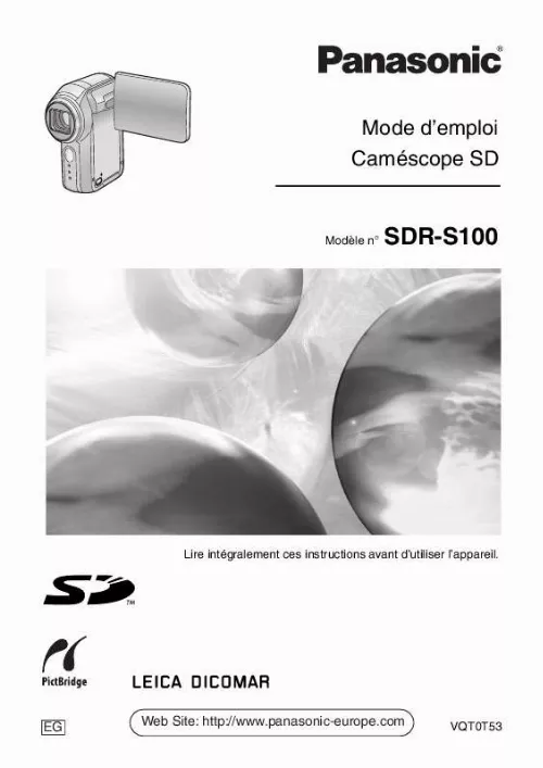 Mode d'emploi PANASONIC SDR-S100EG