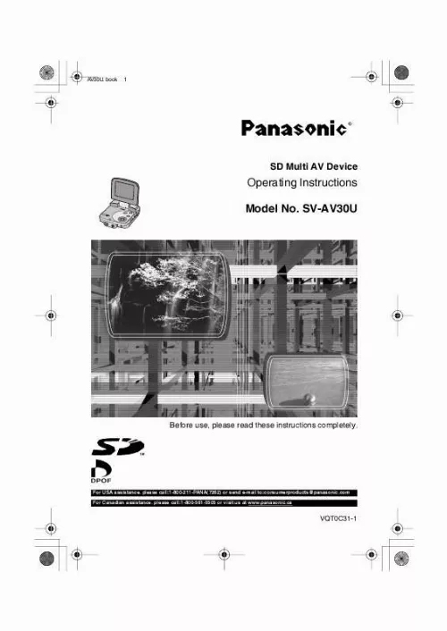 Mode d'emploi PANASONIC SVAV30U