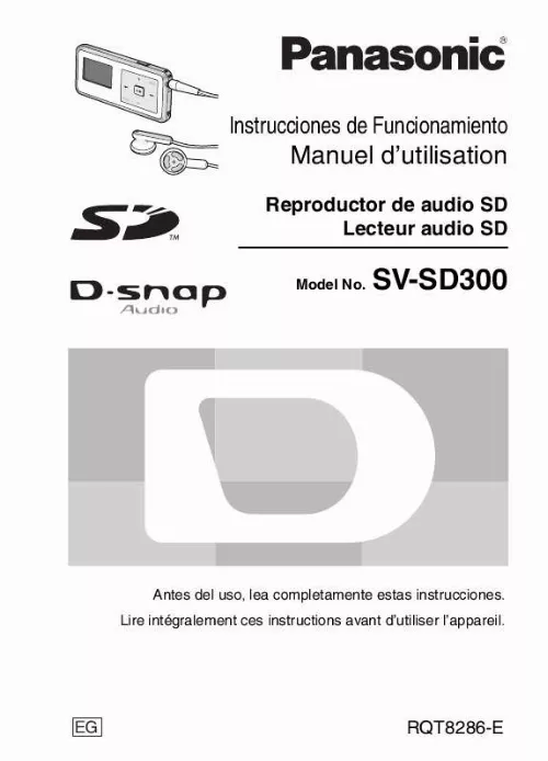 Mode d'emploi PANASONIC SV-SD300