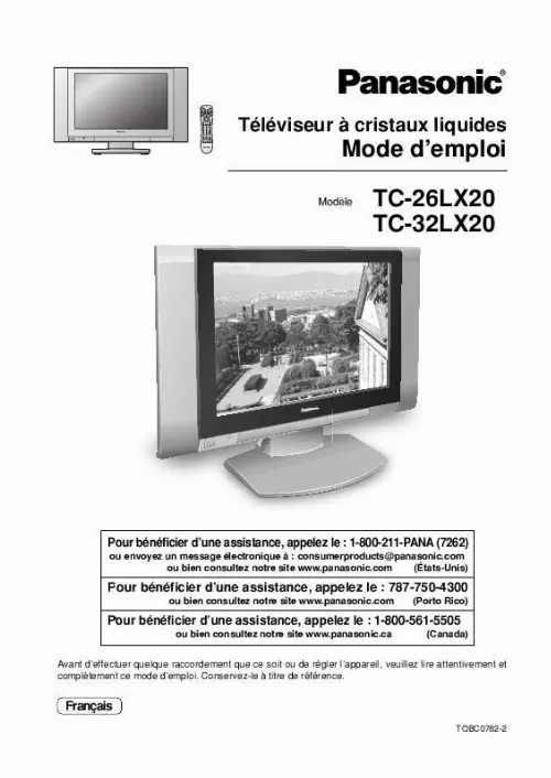 Mode d'emploi PANASONIC TC-32LX20