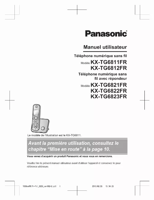 Mode d'emploi PANASONIC TG6822