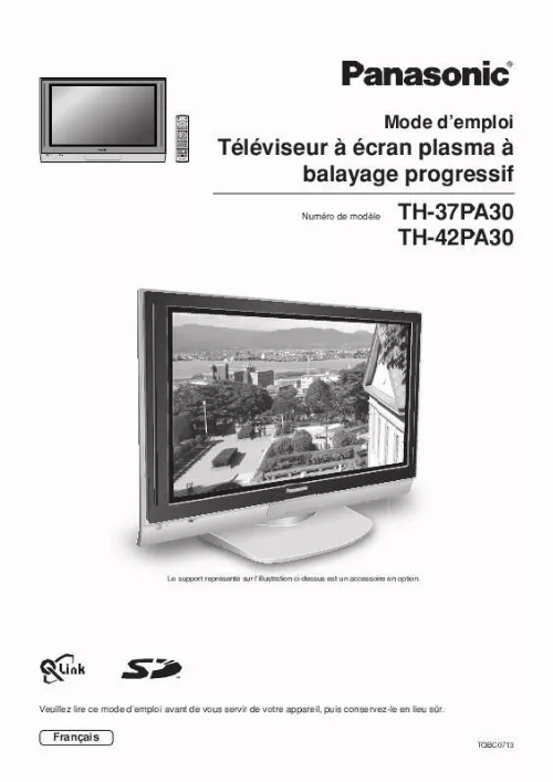 Mode d'emploi PANASONIC TH-37PA30E