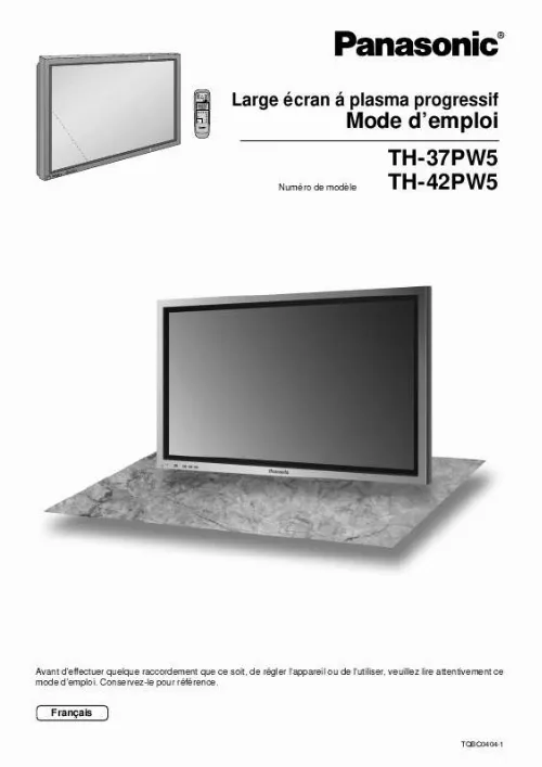 Mode d'emploi PANASONIC TH-42PW5EX