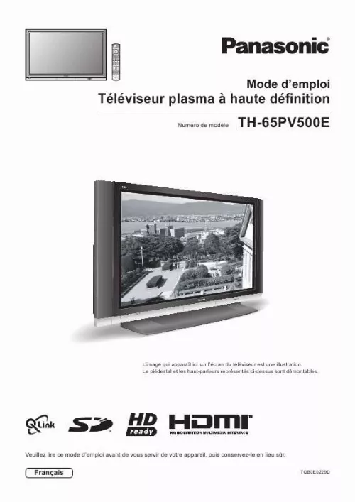 Mode d'emploi PANASONIC TH-65PV500E