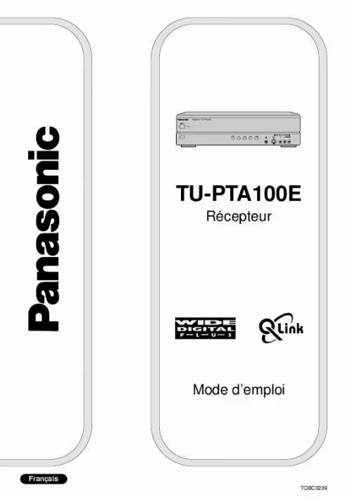 Mode d'emploi PANASONIC TU-PTA100ES