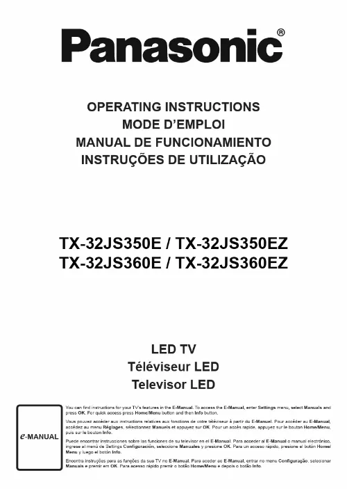 Mode d'emploi PANASONIC TX32JS360E