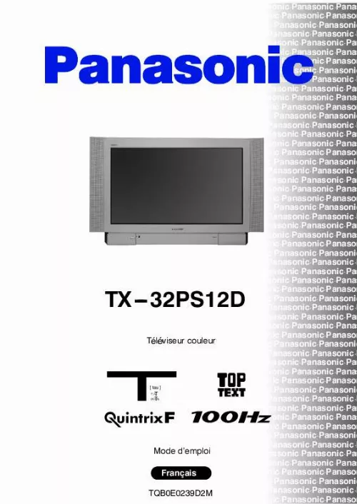 Mode d'emploi PANASONIC TX-32PS12D