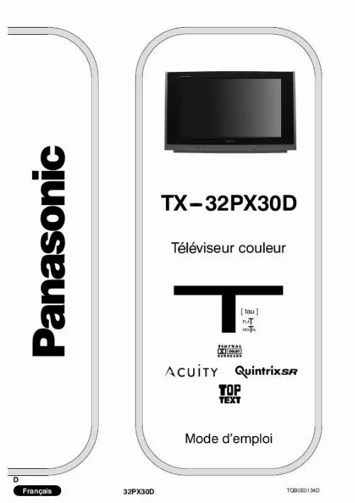 Mode d'emploi PANASONIC TX-32PX30D