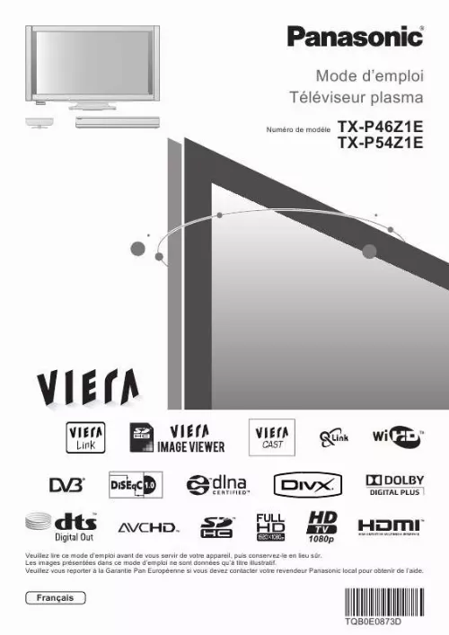 Mode d'emploi PANASONIC TX-P46Z1E