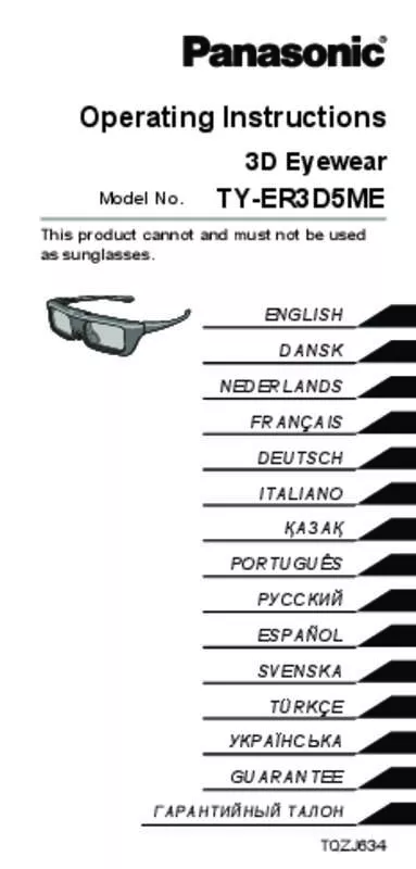Mode d'emploi PANASONIC TYER3D5ME
