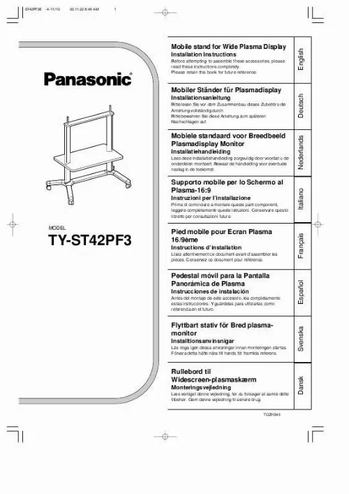 Mode d'emploi PANASONIC TY-ST42PF3