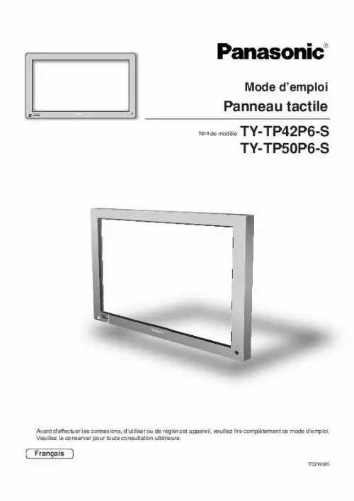 Mode d'emploi PANASONIC TY-TP50P6S