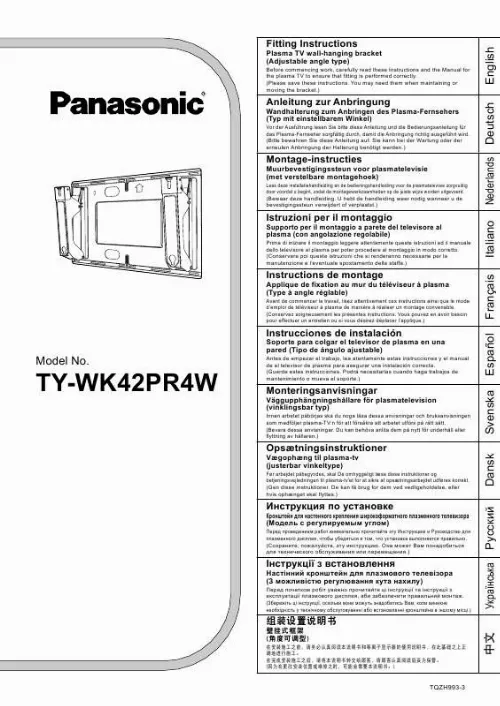 Mode d'emploi PANASONIC TY-WK42PR4W