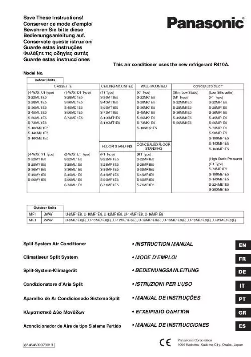 Mode d'emploi PANASONIC U-10ME1E8E