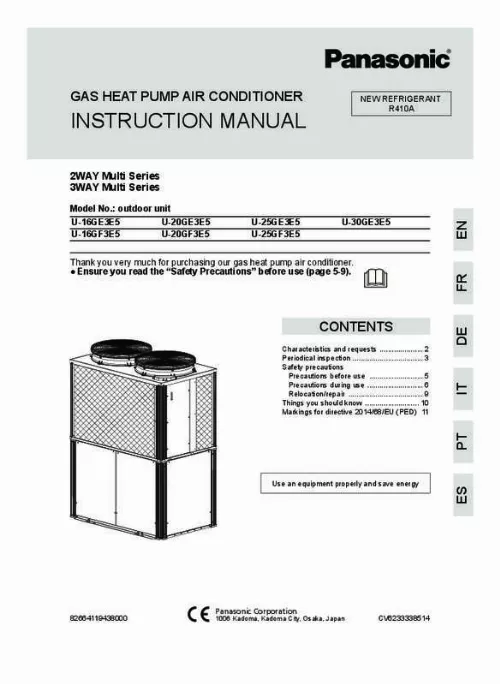 Mode d'emploi PANASONIC U20GE3E5