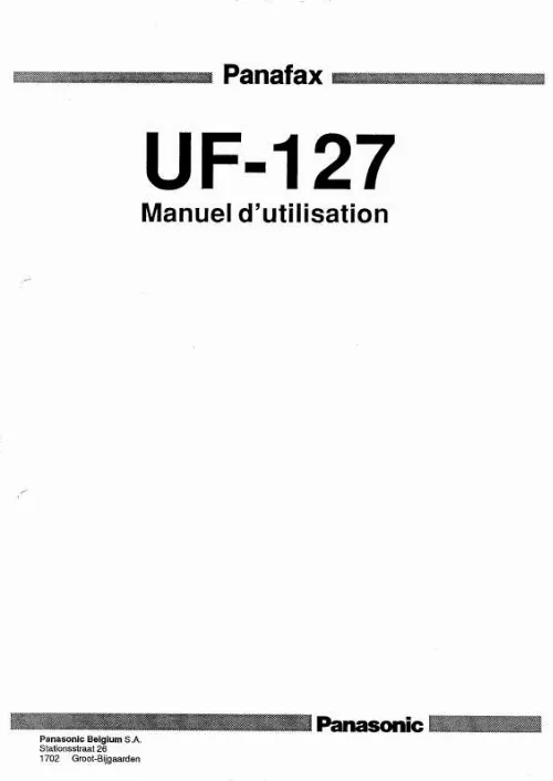 Mode d'emploi PANASONIC UF-127