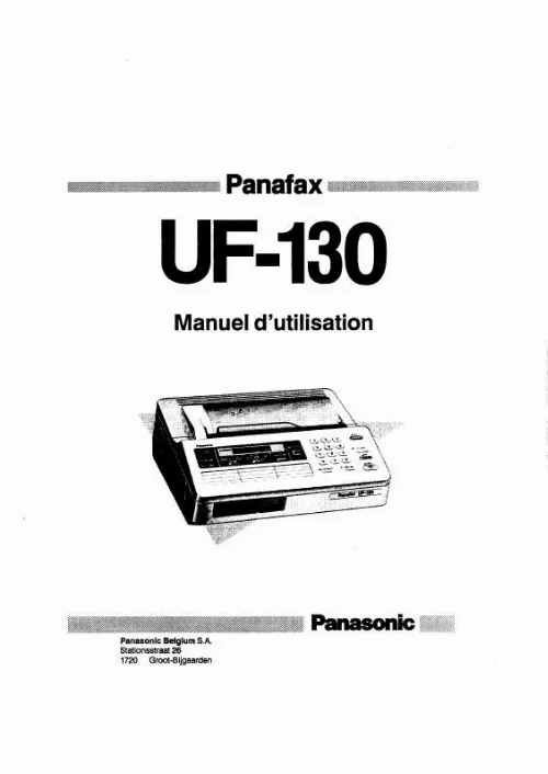 Mode d'emploi PANASONIC UF-130