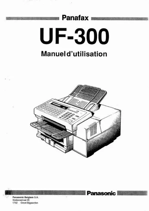 Mode d'emploi PANASONIC UF-300
