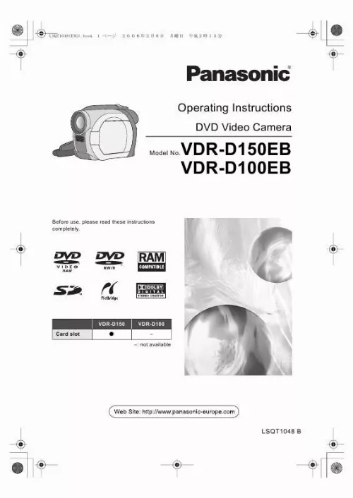 Mode d'emploi PANASONIC VDRD100EB