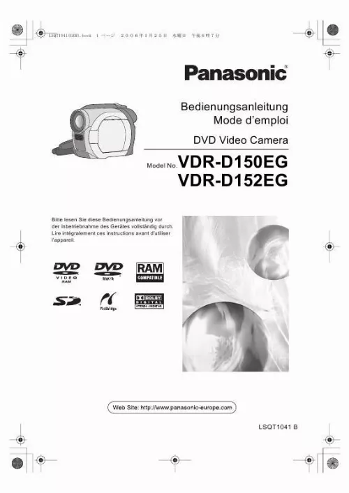 Mode d'emploi PANASONIC VDR-D150EG