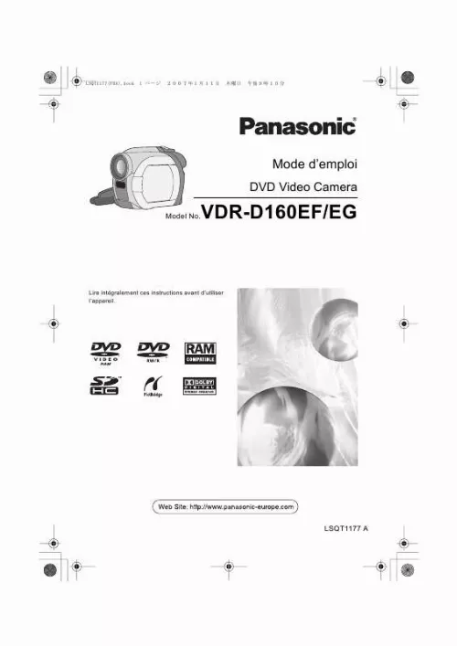 Mode d'emploi PANASONIC VDR-D160EF