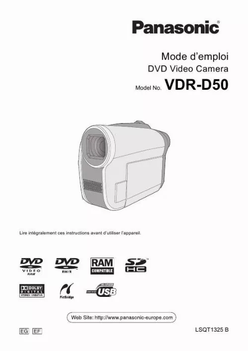 Mode d'emploi PANASONIC VDR-D50