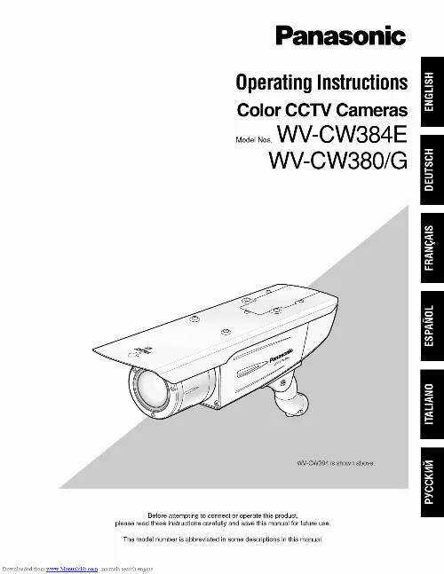 Mode d'emploi PANASONIC WV-CW384E